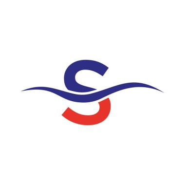 S harfi logo tasarım şablonu. S Alfabesi Harfi Logotype Modern, Düz ve Minimalist İş Logosu
