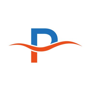 P Harfi Logo Tasarım Şablonu. P Alfabe Harfi Logotype Modern, Düz ve Minimalist İş Logosu