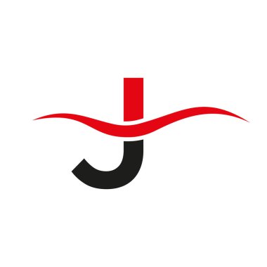 J harfi logo tasarım şablonu. J Alfabe Harfi Logotype Modern, Düz ve Minimalist İş Logosu