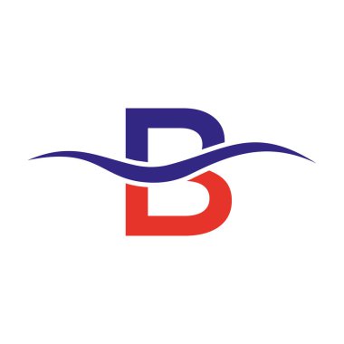 B harfi logo tasarım şablonu. B Alfabesi Harfi Logotype Modern, Düz ve Minimalist İş Logosu