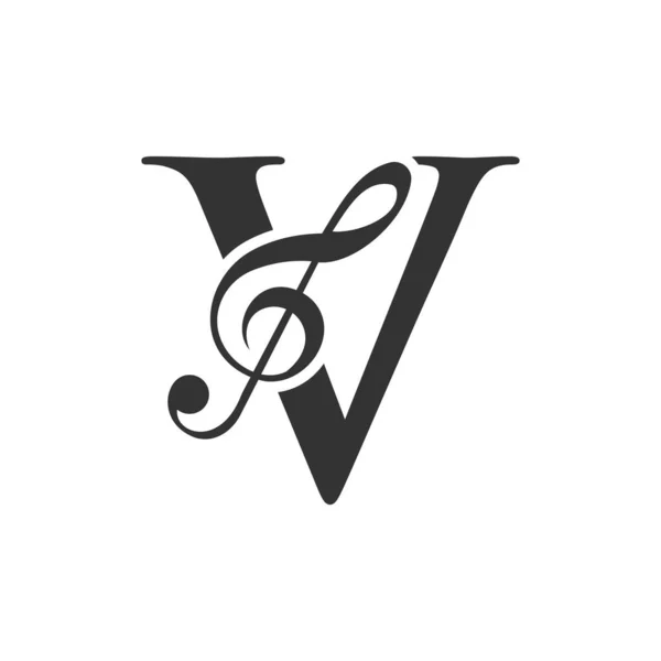 Music Logo Letter Concept Music Note Sign Sound Music Melody — Stock vektor
