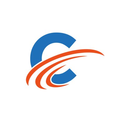 C harfi logo tasarım şablonu. C Gradyan Logosu Modern, Düz ve Minimalist İş Konsepti