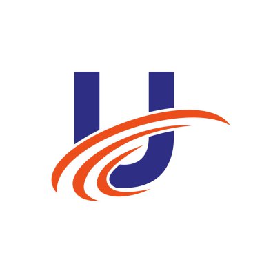 U harfi logo tasarım şablonu. İlk U Gradyan Logosu Modern, Düz ve Minimalist İş Konsepti