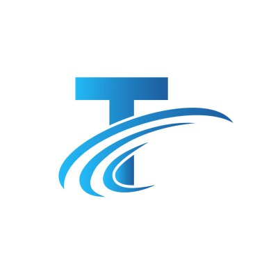 T harfi logo tasarım şablonu. İlk T Gradyan Logosu Modern, Düz ve Minimalist İş Konsepti