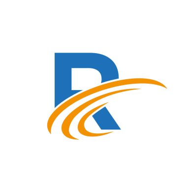 R harfi logo tasarım şablonu. İlk R Gradyan Logosu Modern, Düz ve Minimalist İş Konsepti