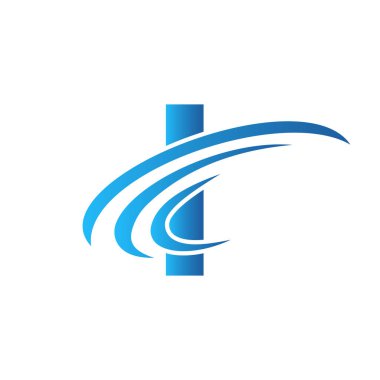 Birinci harf logo tasarım şablonu. Başlangıçta I Gradyan Logo Tasarımı Modern, Düz ve Minimalist İş Konsepti