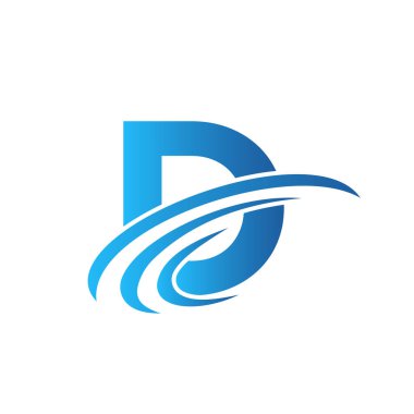 D harfi logo tasarım şablonu. Başlangıç D Gradyan Logo Tasarımı Modern, Düz ve Minimalist İş Konsepti