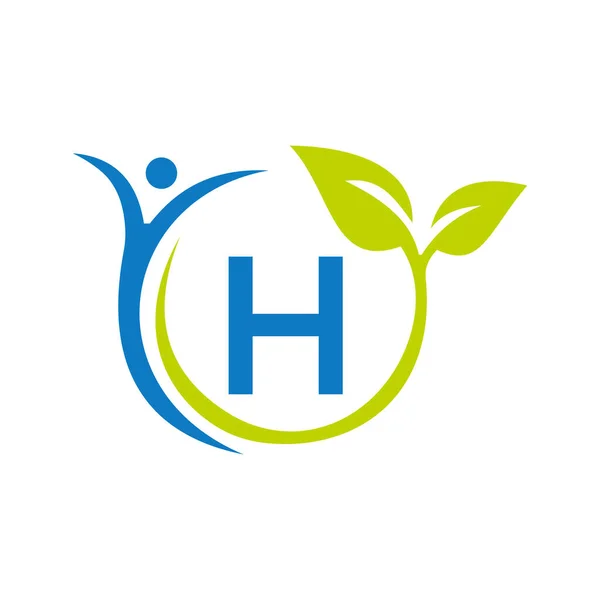 Letter Health Care Logo Design Medical Logo Template Bio Fitness — Stock Vector