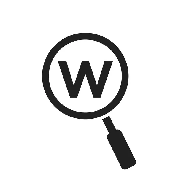Szukaj Logo Liście Szablon Wektora Szkło Powiększające Literę Logo Design — Wektor stockowy