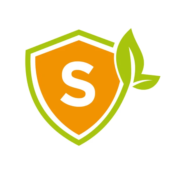 Eco Leaf Agricoltura Logo Sulla Lettera Modello Vettoriale Eco Sign — Vettoriale Stock