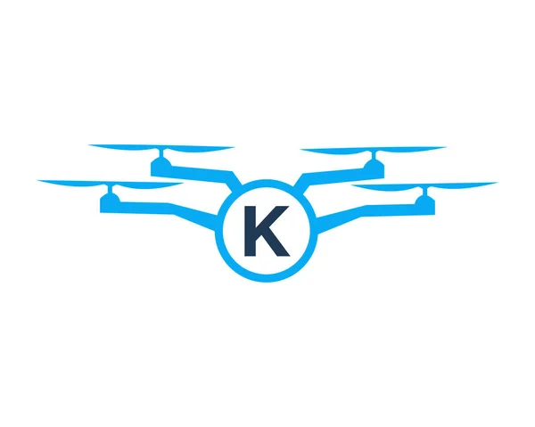 Drone Logo Design Letter Concept Photography Drone Vector Template — Stock Vector