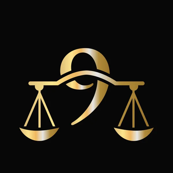 第九部律师法标志设计 律师事务所初始支柱 律师签名设计第9号信函概念模板 — 图库矢量图片