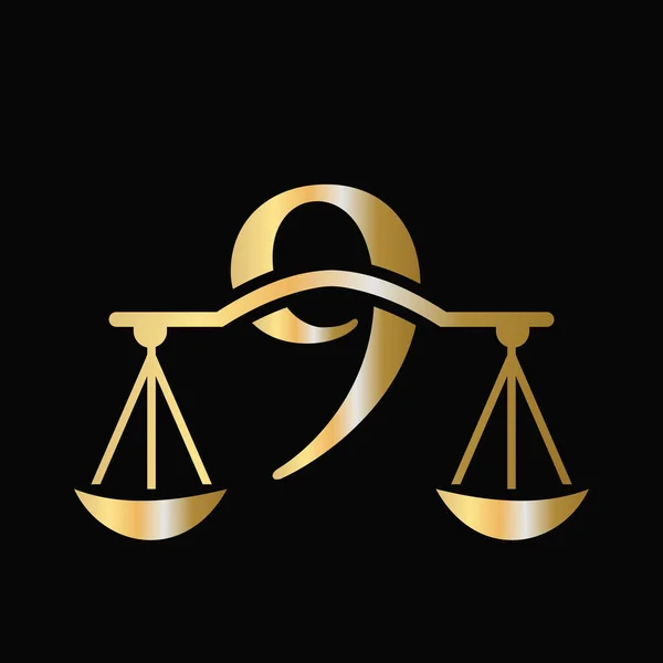 Letter Scale Attorney Law Logo Design Počáteční Pilíř Advokátní Kancelář — Stockový vektor