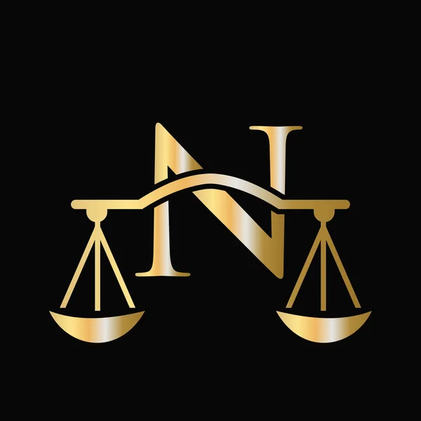 Letter Scale Attorney Law Logo Design Початкова Pillar Law Firm — стоковий вектор