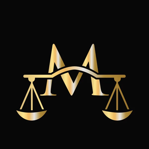 Letter Scale Attorney Law Logo Design Eerste Pijler Advocatenkantoor Advocaat — Stockvector