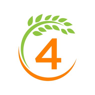 4 Harf Kavramında Tarım Logosu. Tarım ve tarım otlağı, süt, ambar logosu tasarımı. Çiftlik Rozeti, Tarım İşletmeleri, 4 Harf Şablonlu Çevre Çiftliği Tasarımı
