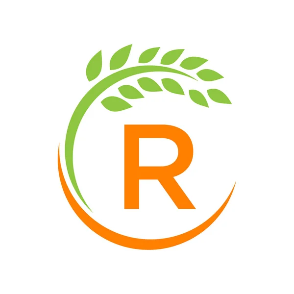 Logo Rolnictwa Koncepcja Listu Rolnictwo Rolnictwo Pastwiska Mleko Stodoła Projekt — Wektor stockowy