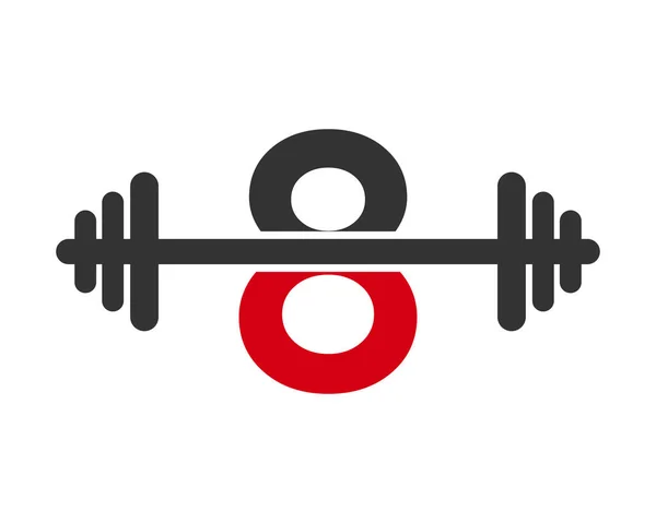 Logo Del Gimnasio Fitness Carta Signo Gimnasio Aptitud Alfabeto Inicial — Vector de stock