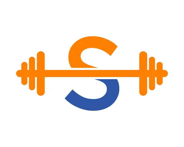 Logo Gimnasio Fitness Letra Signo Gimnasio Aptitud Inicial Alfabeto Letra — Vector de stock