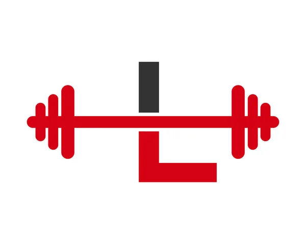 Logo Fitness Gym Letrero Gimnasio Aptitud Inicial Alfabeto Letra Logotipo — Vector de stock
