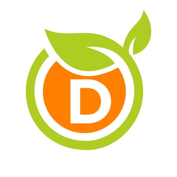Eco Logo Design Brev Vector Eco Leaf Logo Ikon Design — Stock vektor