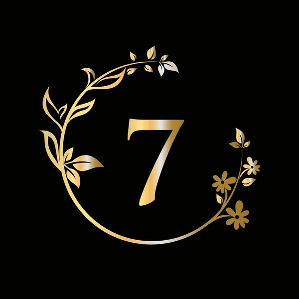 手紙7会社 ビジネス 美しさ スパプレミアムベクトルテンプレートのための創造的な概念を持つ美しさの花のロゴ — ストックベクタ