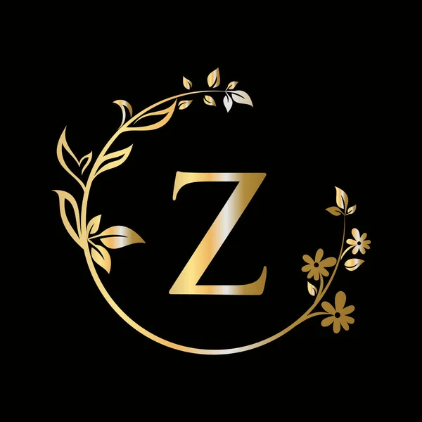 手紙Z会社 ビジネス 美しさ スパプレミアムベクトルテンプレートのための創造的な概念を持つ美しさの花のロゴ — ストックベクタ
