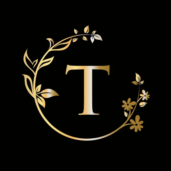 Letter Krásné Květinové Logo Kreativním Konceptem Pro Firmu Obchod Dekorativní — Stockový vektor