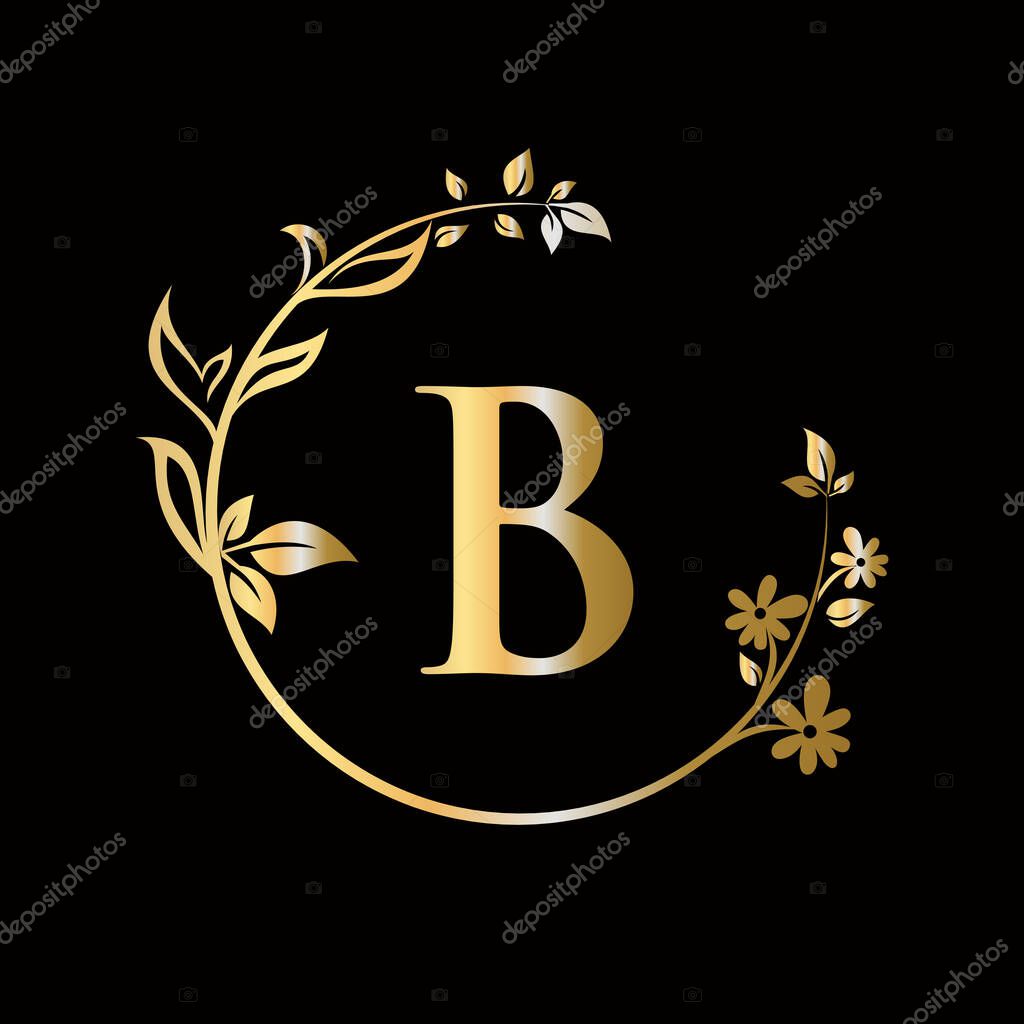 Letter B Beauty flower logo with creative concept for company, business, decorative, flower, beauty, spa premium vector template