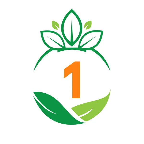 Ecology Health Letter Eco Organic Logo Fresh Agriculture Farm Vegetables — Vector de stock