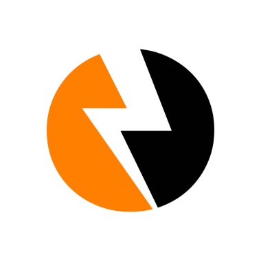 Güç Logosu O Mektup ve Yıldırım Enerji Teknolojisi. Power O Harf Logosu Şablonu Şimşek Yıldırımlı Tasarımı