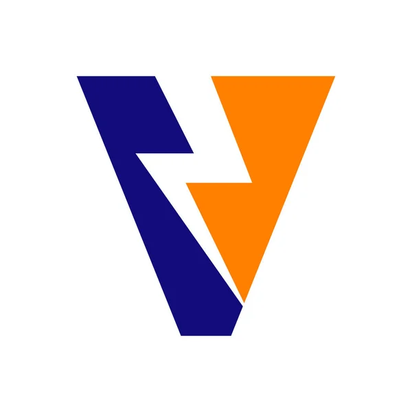 Power Logo Lettera Lightning Energy Technology Power Lettera Logo Design — Vettoriale Stock
