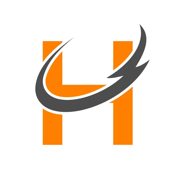 Harfi Logo Tasarım Vektör Şablonu Logotype Asgari Monokrom Monogram Yazı — Stok Vektör