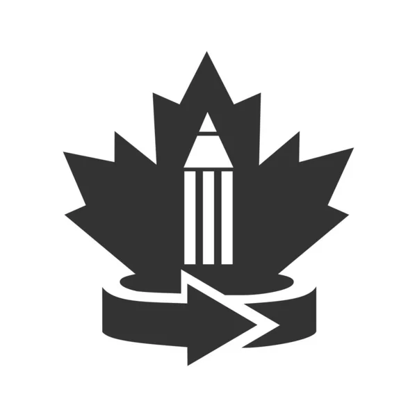 Projektowanie Logo Książki Klonowej Kanadyjski Szablon Logo Edukacji — Wektor stockowy