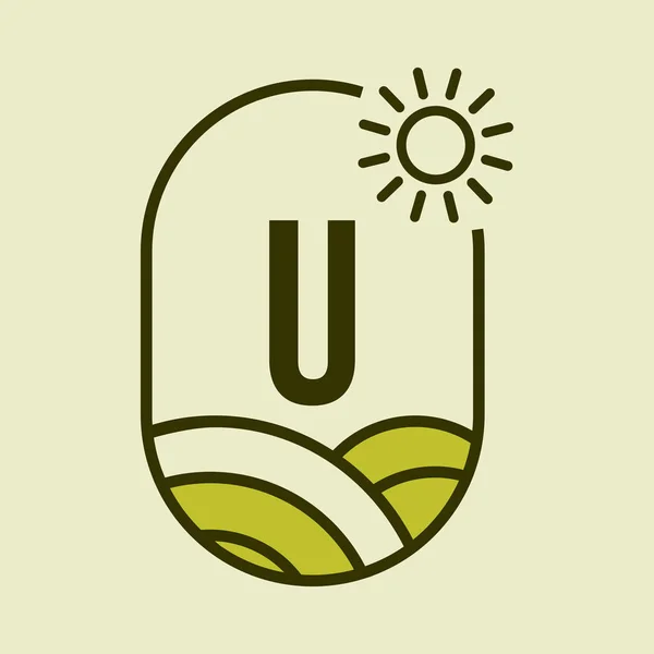 Lantbrukets Logotyp Bokstaven Emblem Mall Brev Till Lantbruket Jordbruk Jordbruk — Stock vektor