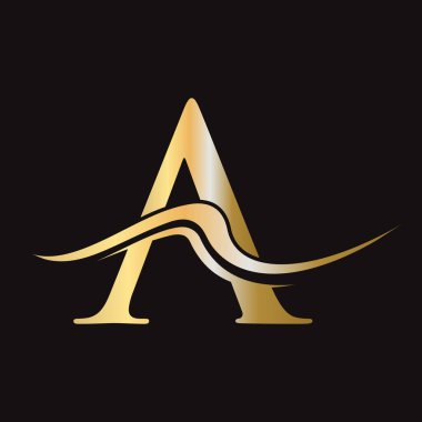 A harfi logo vektör şablonu. Bir Logotype Simgesi. Lüks, Basit, Minimum ve Zarif A Logosu Tasarımı