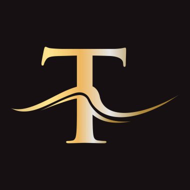 T harfi logo vektör şablonu. T Logotype Simgesi. Lüks, Basit, Minimum ve Zarif T Logosu Tasarımı