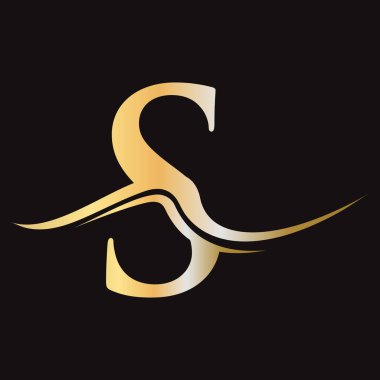 S harfi logo vektör şablonu. S Logotype Simgesi. Lüks, Basit, Minimal ve Zarif S Logosu Tasarımı