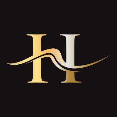 H harfi logo vektör şablonu. H Logotype Simgesi. Lüks, Basit, Minimum ve Zarif H Logosu Tasarımı
