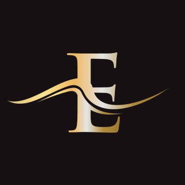 E harfi logo vektör şablonu. E Logotype Simgesi. Lüks, Basit, Minimum ve Zarif E Logosu Tasarımı