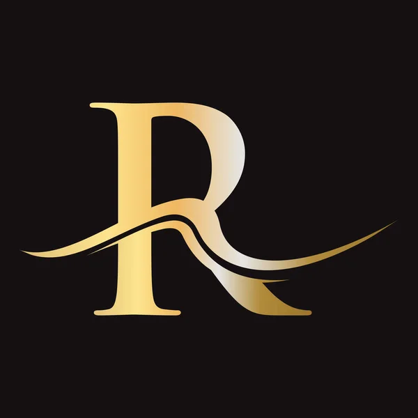 고벡터 템플릿을 Rlogotype Icon 약자입니다 Luxury Simple Minimal Elegant Logo — 스톡 벡터
