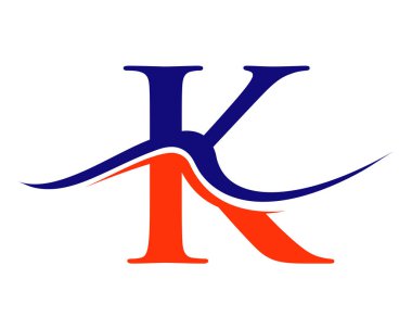 Baş harf K Logo Tasarımı. Monogram ve Yaratıcı Alfabe K Logotype Vektör Şablonu