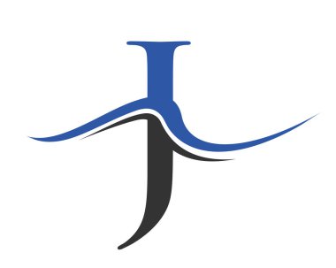 J harfinin baş harfi logo tasarımı. Monogram ve Yaratıcı Alfabe J Logotype Vektör Şablonu