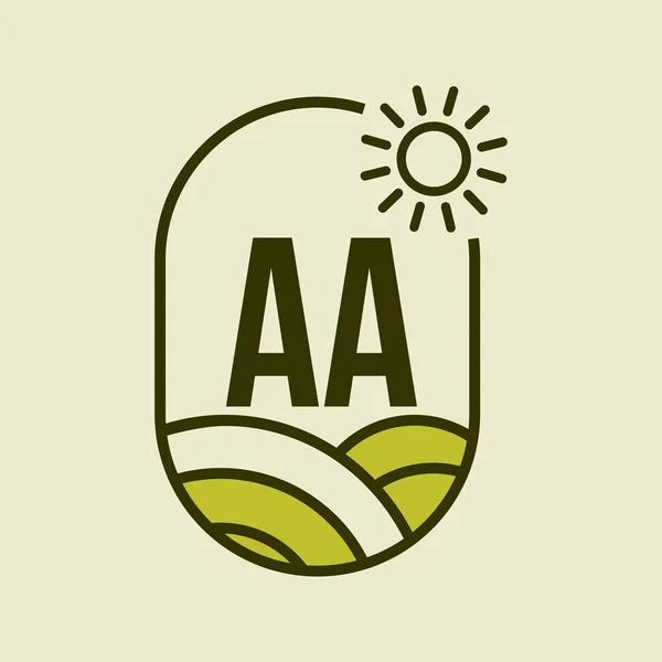 Logo Agricolo Sulla Lettera Emblem Template Lettera Agro Azienda Agricola — Vettoriale Stock