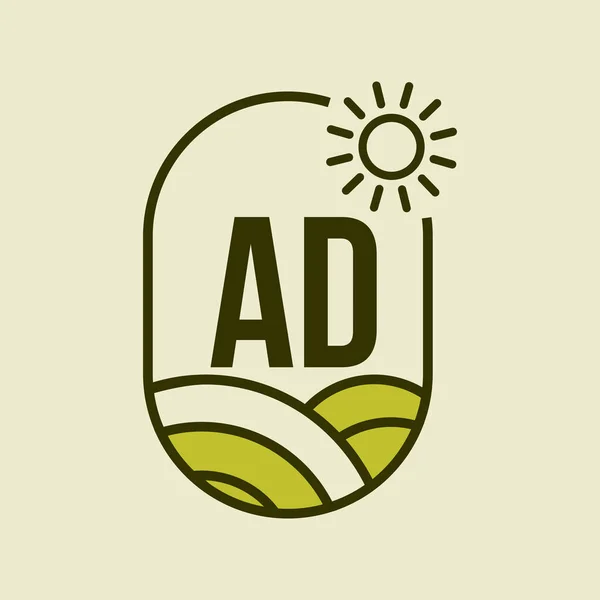 Logo Dell Agricoltura Sulla Lettera Emblema Modello Lettera Agro Azienda — Vettoriale Stock