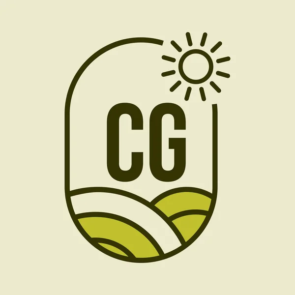 Logotipo Agricultura Letra Emblem Template Carta Agro Fazenda Agronegócio Eco — Vetor de Stock