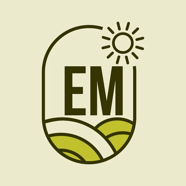 Logotipo Agricultura Letra Emblem Template Carta Agro Farm Agronegócio Eco — Vetor de Stock