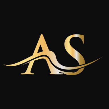 Harf AS Logo Tasarımı. İlk olarak AS Logotype Şablonu. As Monogram Business and Company logosu