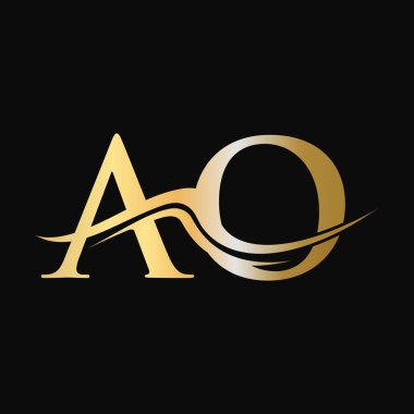 Harf AO Logo Tasarımı. Başlangıç AO Logotype Şablonu. AO Monogram İş ve Şirket Logosu