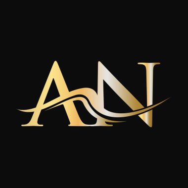 A harfi logo tasarımı. Baş harfleri A Logotype Şablonu. An Monogram İş ve Şirket Logosu